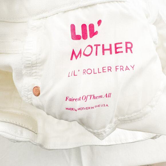Mother Lil' Mother Lil' Roller Fray Fairest of Them All White Denim Jean Size 25 - Picture 6 of 9